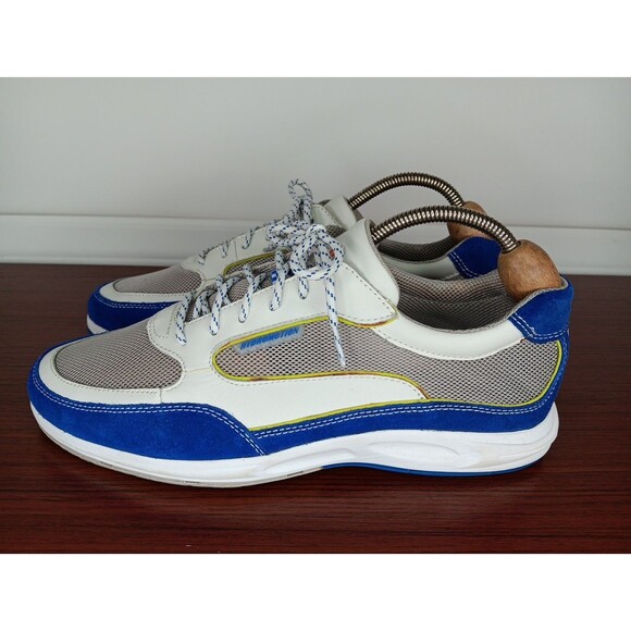 Rockport XCS Classic Boat Shoes 12M White Blue Leather Mesh Hydromotion EUC - Picture 1 of 8